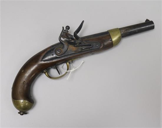 A French Naval Flintlock pistol
